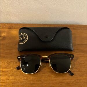 Ray-Ban Brown and Gold Sunglasses with Black Case